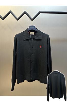 アミ Paris ハート刺繍ニットカーディガン