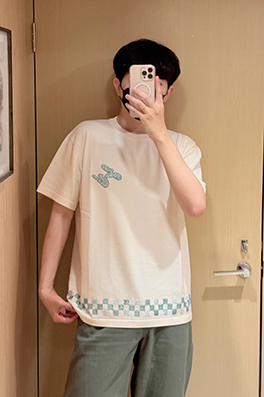 ルイヴィトンスーパーコピー ビーズチェック柄ニット半袖Tシャツ