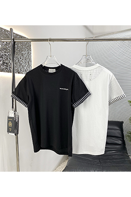 マルタンマルジェラ 新しい折りたたみステッチチェック柄半袖Tシャツ