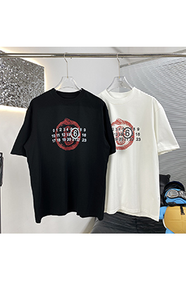マルタンマルジェラ 新しい水洗いストレートプリント半袖Tシャツ