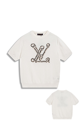 ルイヴィトンスーパーコピー  LV定番のツイストロープロゴニット半袖Tシャツ