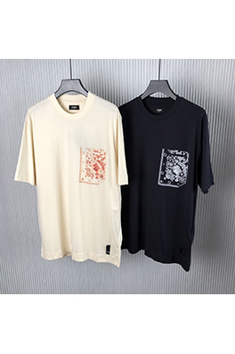 フェンディ 新しい胸ポケットプリント半袖Tシャツ