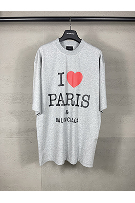 バレンシアガフロントアートプリント半袖Tシャツ