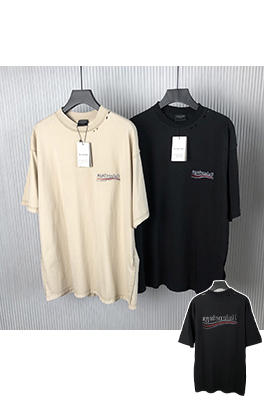 バレンシアガスーパーコピー 新しいキャンペーンのインサイドアウト、色あせた黒いコーラニット半袖Tシャツ。