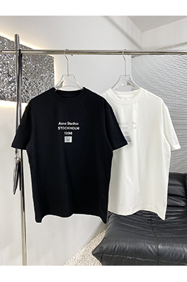 アクネストゥディオズ クラシックなシルバースマイリーシルバープリント半袖Tシャツ