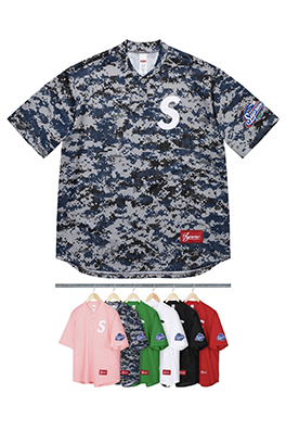 SUPREME FW24/SS25 S LOGO BASEBALL HENLEYヘンリーカラーTシャツ