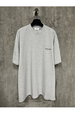 セリーヌ クラシックな小さなロゴプリントの重い半袖Tシャツ