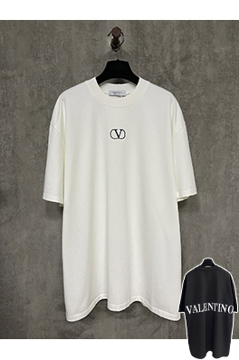 ヴァレンティノコピー 新しいロゴの文字プリント半袖Tシャツ