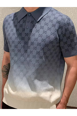 グッチ グラデーションジャカードポロ半袖Tシャツ