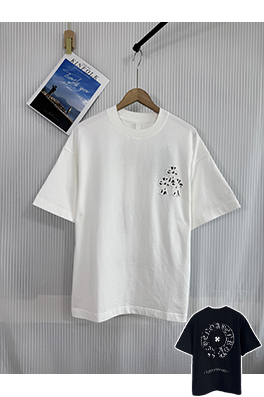 クロムハーツスーパーコピー 新しいクロス布水洗い半袖Tシャツ
