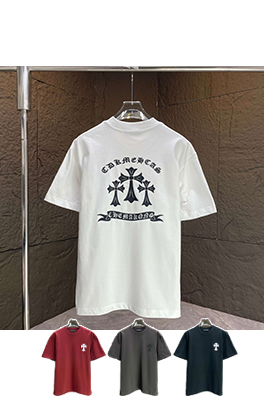 クロムハーツ 新しいロゴサンスクリット十字架立体シリコン半袖Tシャツ