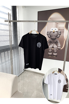 クロムハーツスーパーコピー クラシックロゴプリントラウンドネック半袖Tシャツ