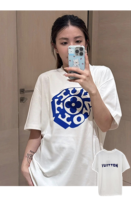 ルイヴィトンコピー アルファベットプリント半袖Tシャツ