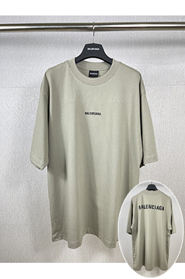 バレンシアガコピー フロントとリアのクラシックな文字刺繍半袖Tシャツ