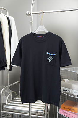 ルイヴィトンスーパーコピー 新しいポケットビーズニット半袖Tシャツ