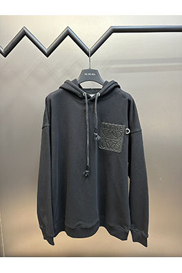 ロエベ 胸に Loewe ロゴのレザーロゴパーカー
