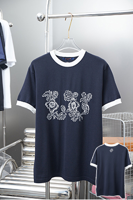 ルイヴィトンコピー ひまわりフラワーニット半袖Tシャツ