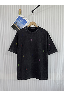 クロムハーツコピープリントウォッシュパッチ刺繍半袖Tシャツ
