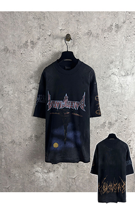 バレンシアガ ファッション倒立鉄塔デジタル直噴半袖Tシャツ