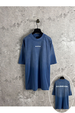 バレンシアガ ファッションセンター前後の文字刺繍半袖Tシャツ