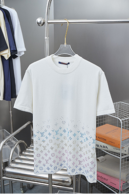 ルイヴィトンコピー 新しいホットドリルジャカードニット半袖Tシャツ