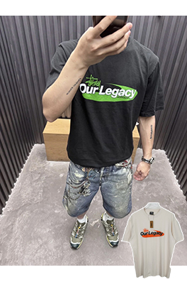 STUSSY x OUR LEGACY コラボコレクション SS25 WORK SHOP SWIRLプリント半袖シャツ