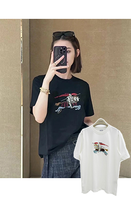 バーバリー カラフルな騎士刺繍半袖Tシャツ