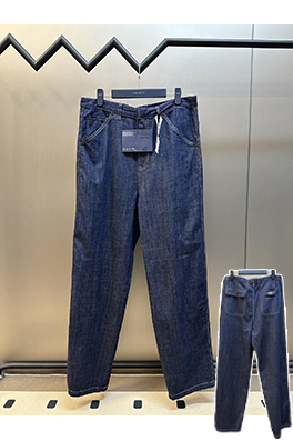 プラダ ファッション無地ジッパーストレートジーンズ