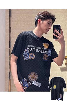 ルイヴィトン 新作 Lv ニットジャカードダミエ柄半袖Tシャツ