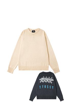 ステューシー バックロゴプリントラウンドネックアメリカンヴィンテージセーター