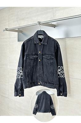 ロエベ 新しいAnagramスケルトンデザインブラックデニムデニムジャケット