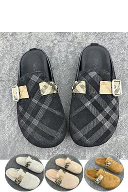 バーバリーコピー クラシックチェックボーケンミューラーカップルスリッパ
