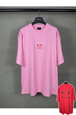 バレンシアガ 七夕バレンタイン限定ハートロゴ半袖Tシャツ