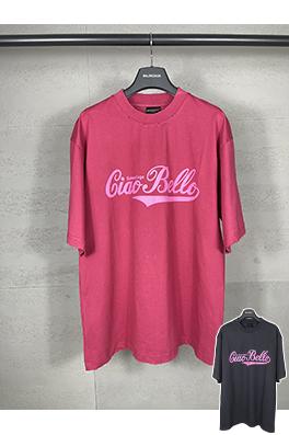 バレンシアガciao hello文字プリントで古い半袖Tシャツ