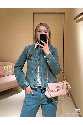 ルイヴィトンコピー ロープ刺繍クルーネックデニムジャケット