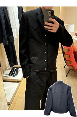 ルイヴィトン ウールの染めボタン付きスーツジャケット