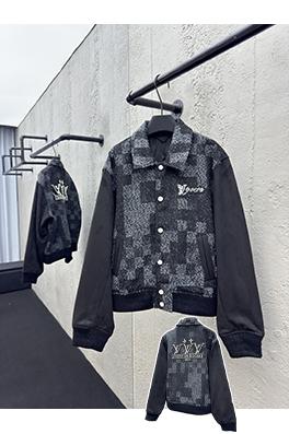 ルイヴィトン チェック柄ベースボールジャージジャケット