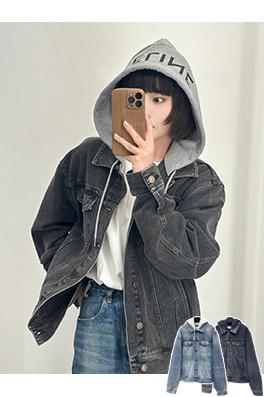 セリーヌ フード付きジップアップデニムジャケット