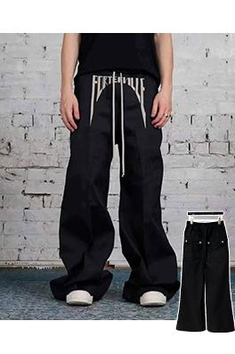 Rick Owens 刺繍入りワークパンツ リックオウエンス 新しいダークファッションの個性的な文字刺繍