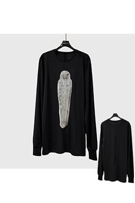 リックオウエンススーパーコピー  新しいゆったりとした暗い風の長袖tシャツ