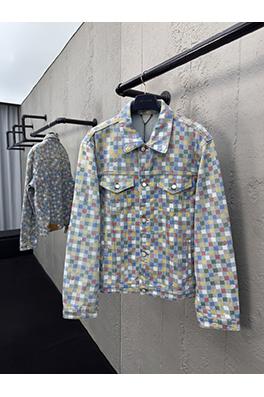 ルイヴィトン カラフルなチェック柄のデニムジャケット