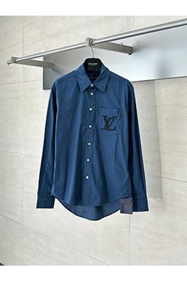 ルイヴィトンコピー 胸に文字を刺繍した長袖シャツ