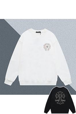 クロムハーツ クロスホースシューロゴ刺繍クルーネックパーカー