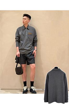 ボッテガヴェネタ 新しい編み革ポケットポロ長袖シャツ