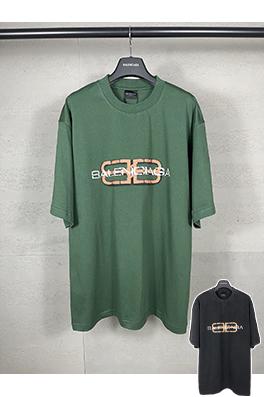 バレンシアガスーパーコピー 新しいパリのロゴプリント半袖Tシャツ
