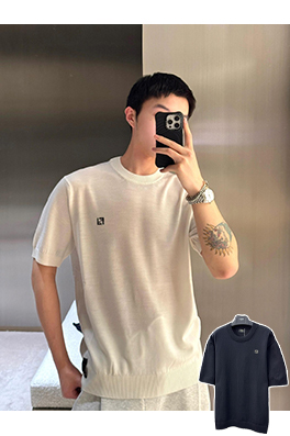 フェンディ FFメタリックロゴウールニット半袖Tシャツ