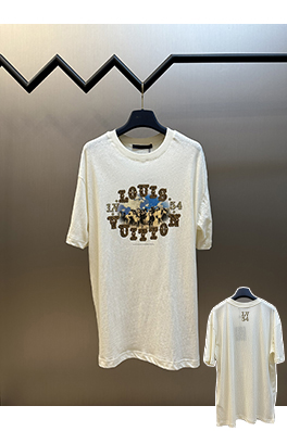 ルイヴィトン スノーフレークコットンメタルダイヤモンド半袖Tシャツ