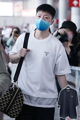 プラダコピー クラシックロゴステッチ半袖Tシャツ