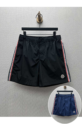 モンクレール 新しいストライプストレッチバッジデザインメンズ水着ショーツ