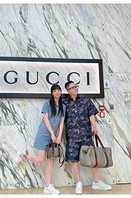 グッチコピー Gucci ジャカードデニム半袖シャツ